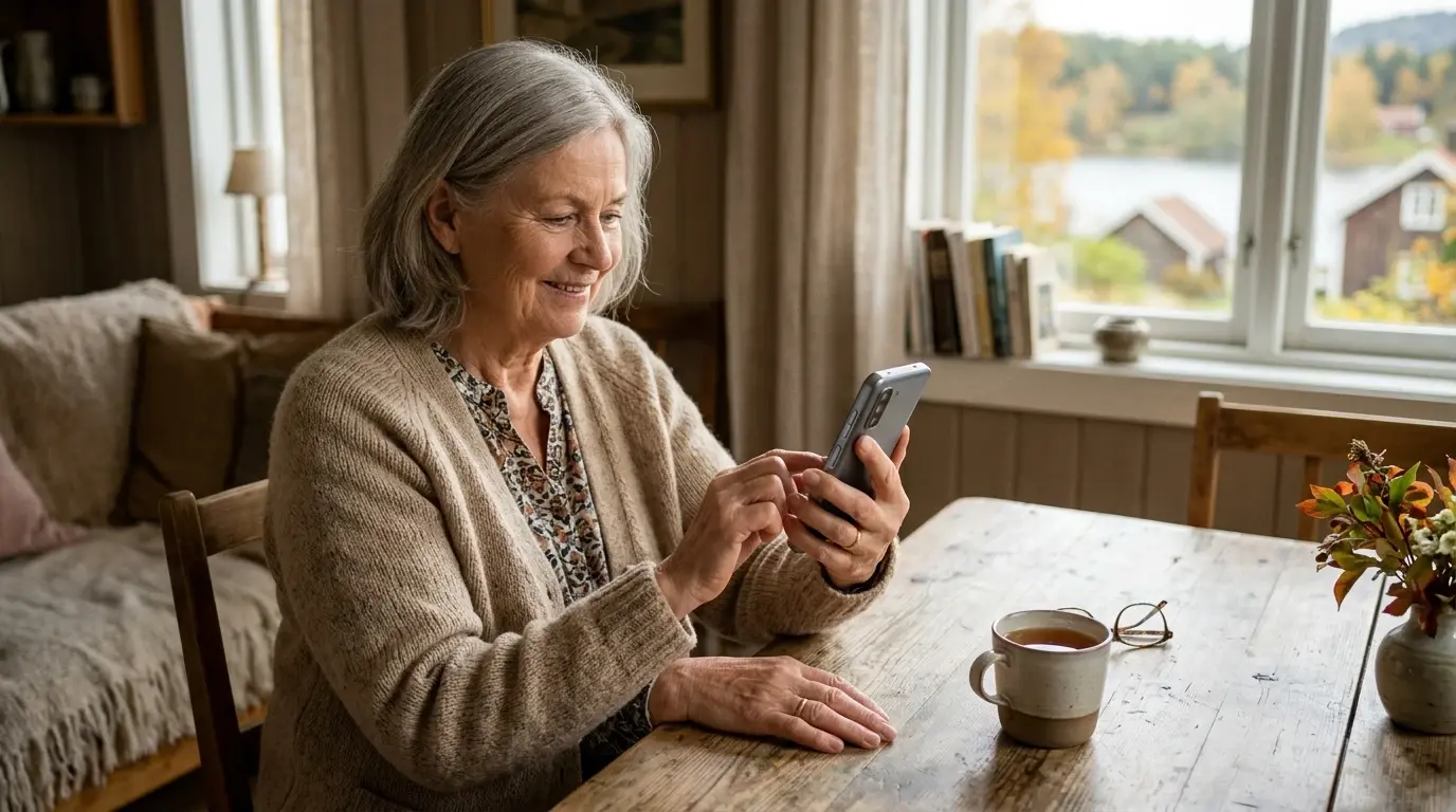 Seniormobil illustrert som mobil til barn og eldre hos Mobiloversikt
